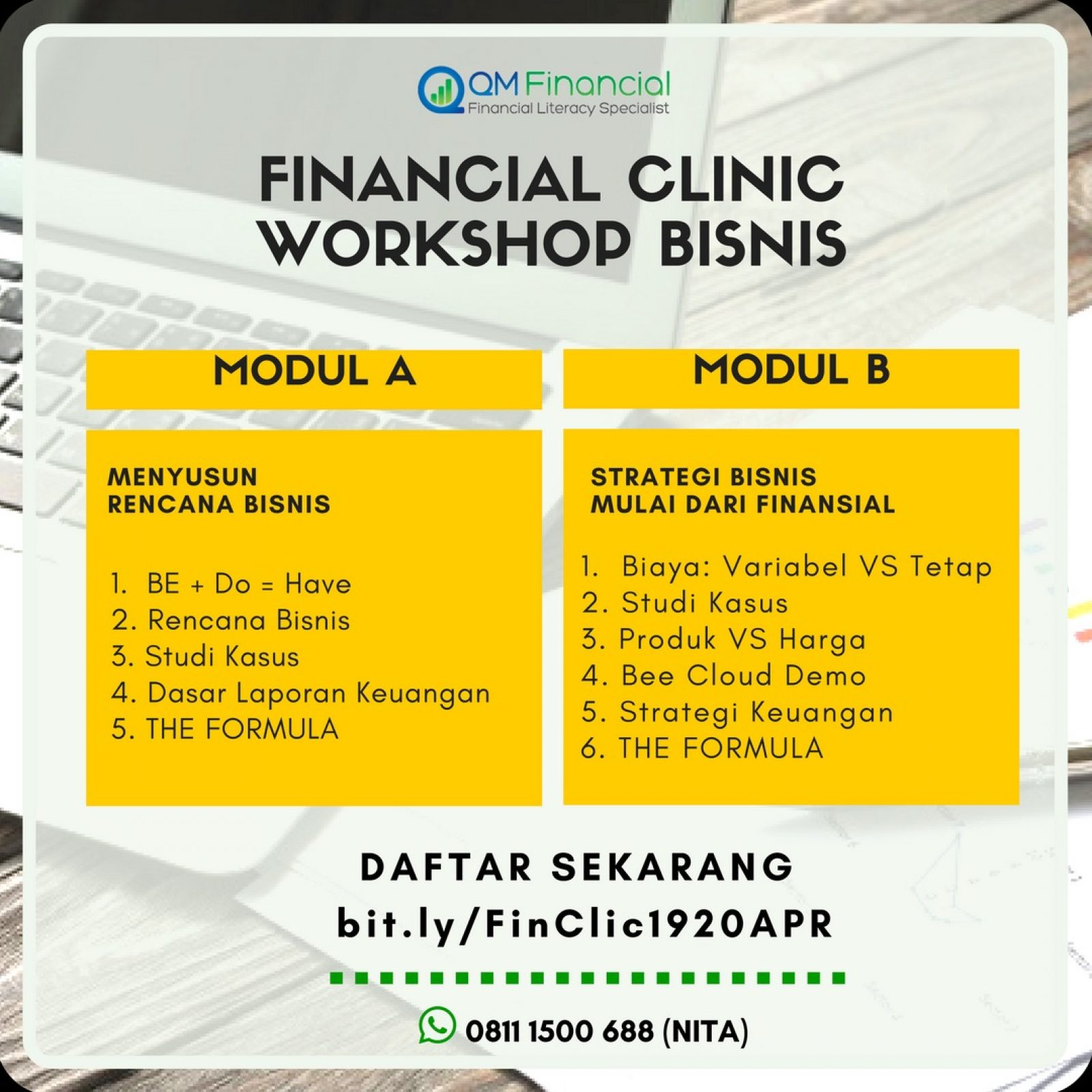 Financial Clinic Workshop Bisnis 19-20 April 2017