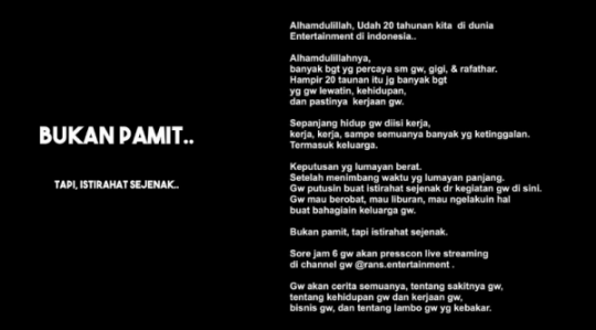 Blog dan Artikel Tips Rehat Sejenak Seperti Raffi Ahmad